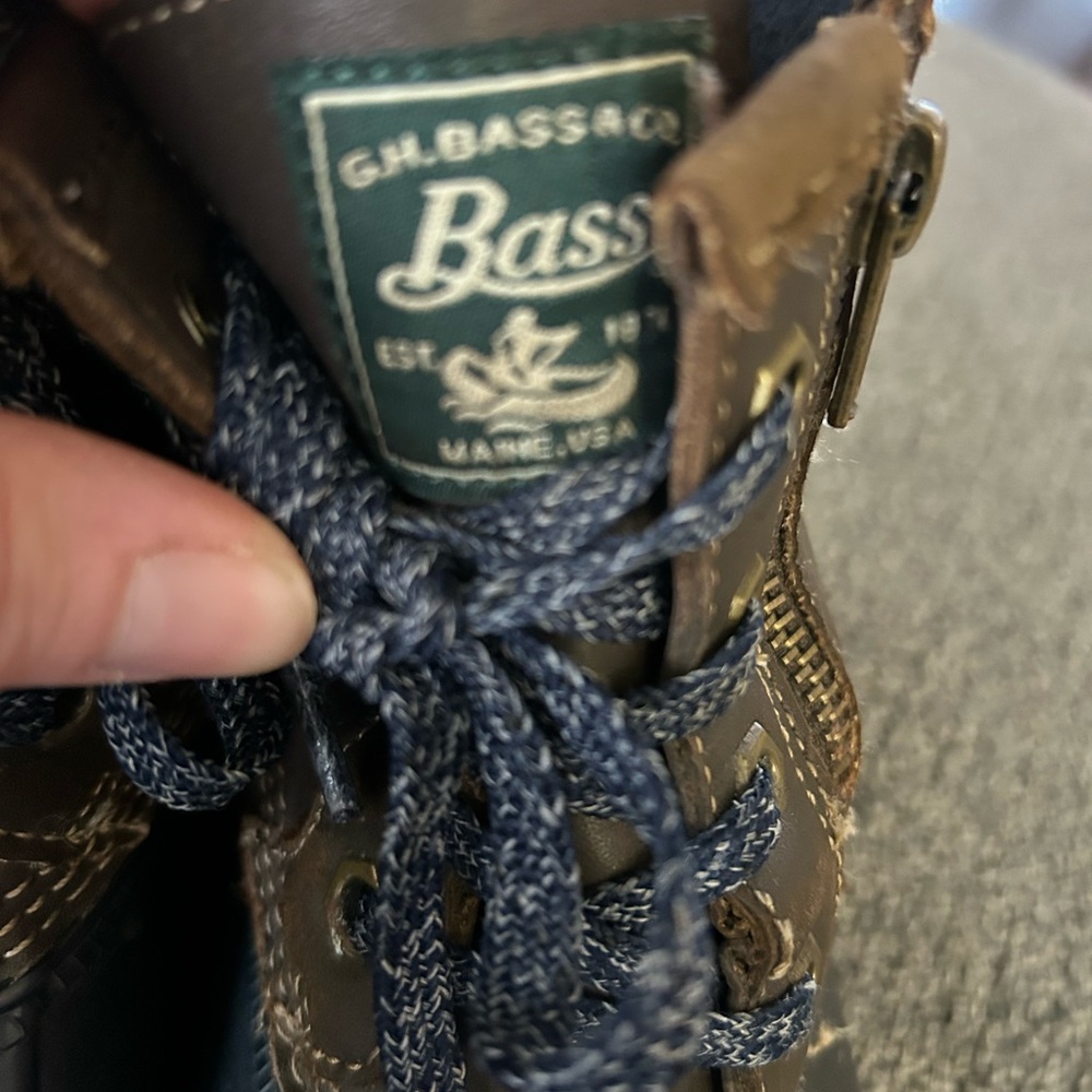 G.H. Bass & Co Lace‎ Up Rain Duck Boots with zippers Size 8 - Picture 7 of 11